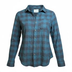 Aeropostale Teal and Gray Boyfriend Fit Shirt Size Large